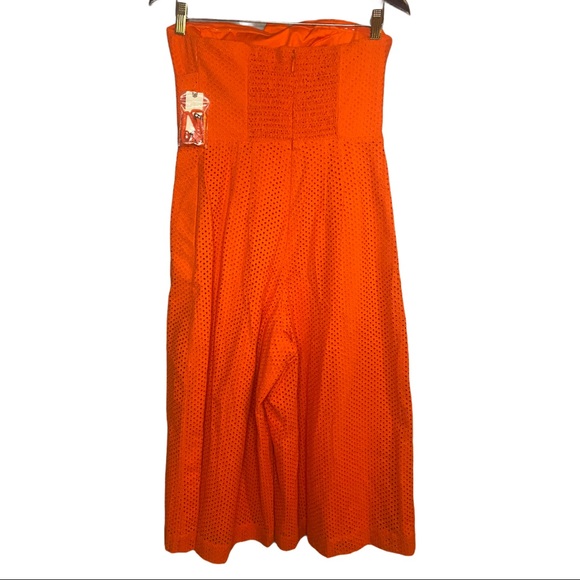 NWT Anthro Postmark Tangerine Eyelet Jumpsuit 8 - Picture 4 of 11